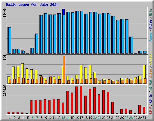 Daily usage for July 2024
