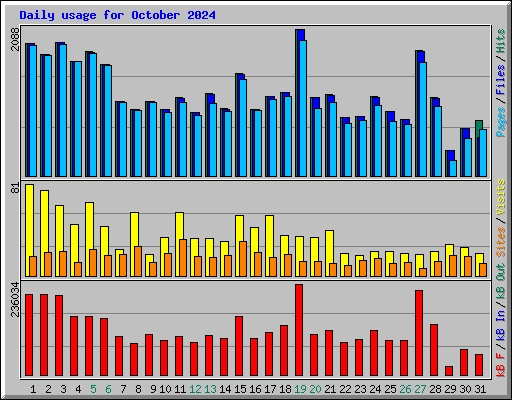 Daily usage for October 2024