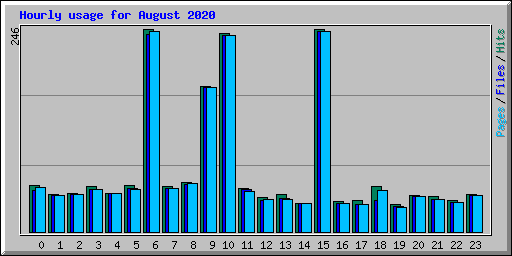 Hourly usage for August 2020